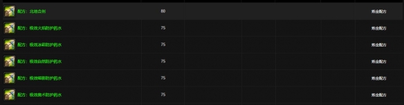 《魔兽世界》wlk炼金领悟配方一览表